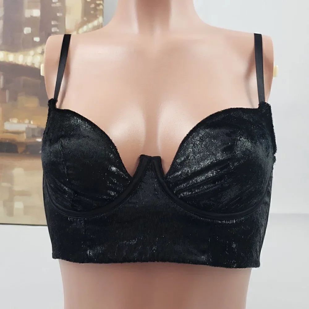VS Black Very Sexy Shiny Velvet Balconet 32 C